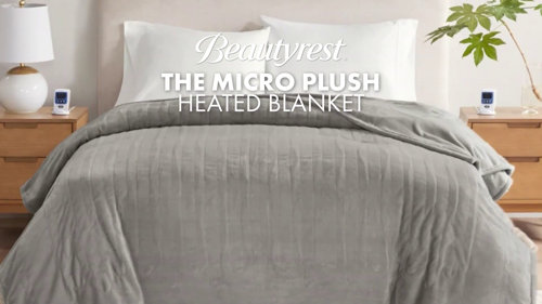 Beautyrest heated plush online blanket